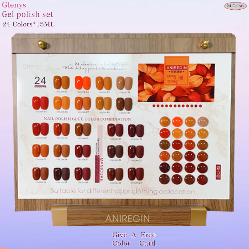 Color Checker Card - Vintage Kahverengi 24 Renkli Oje Yapıştırıcısı