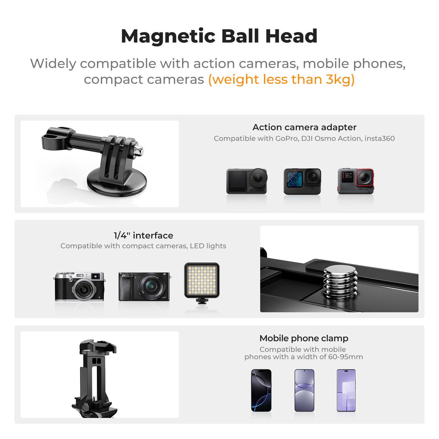 K&F CONCEPT Manyetik Kamera Tu - Gopro Action Camera Hero 11 Black incelemesi ve fiyatı