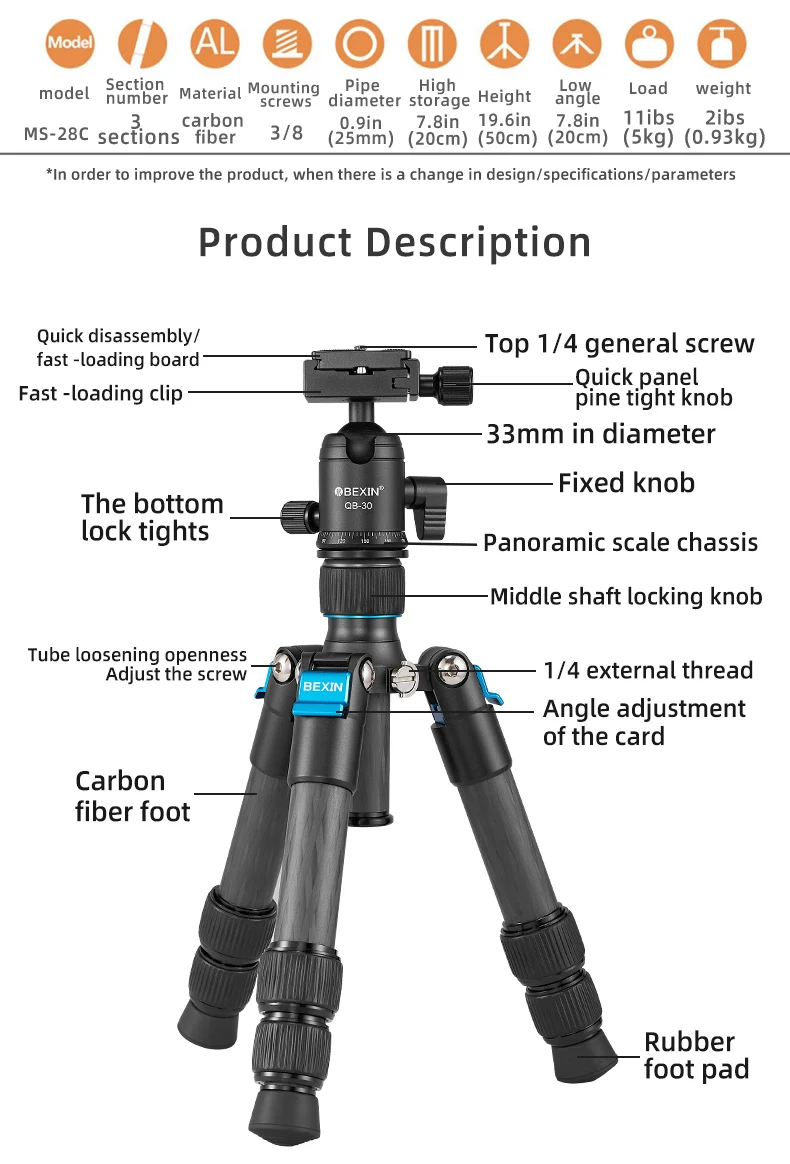 Mini karbon Fiber Tripod kompa - Camera Tripod Carbon incelemesi ve fiyatı
