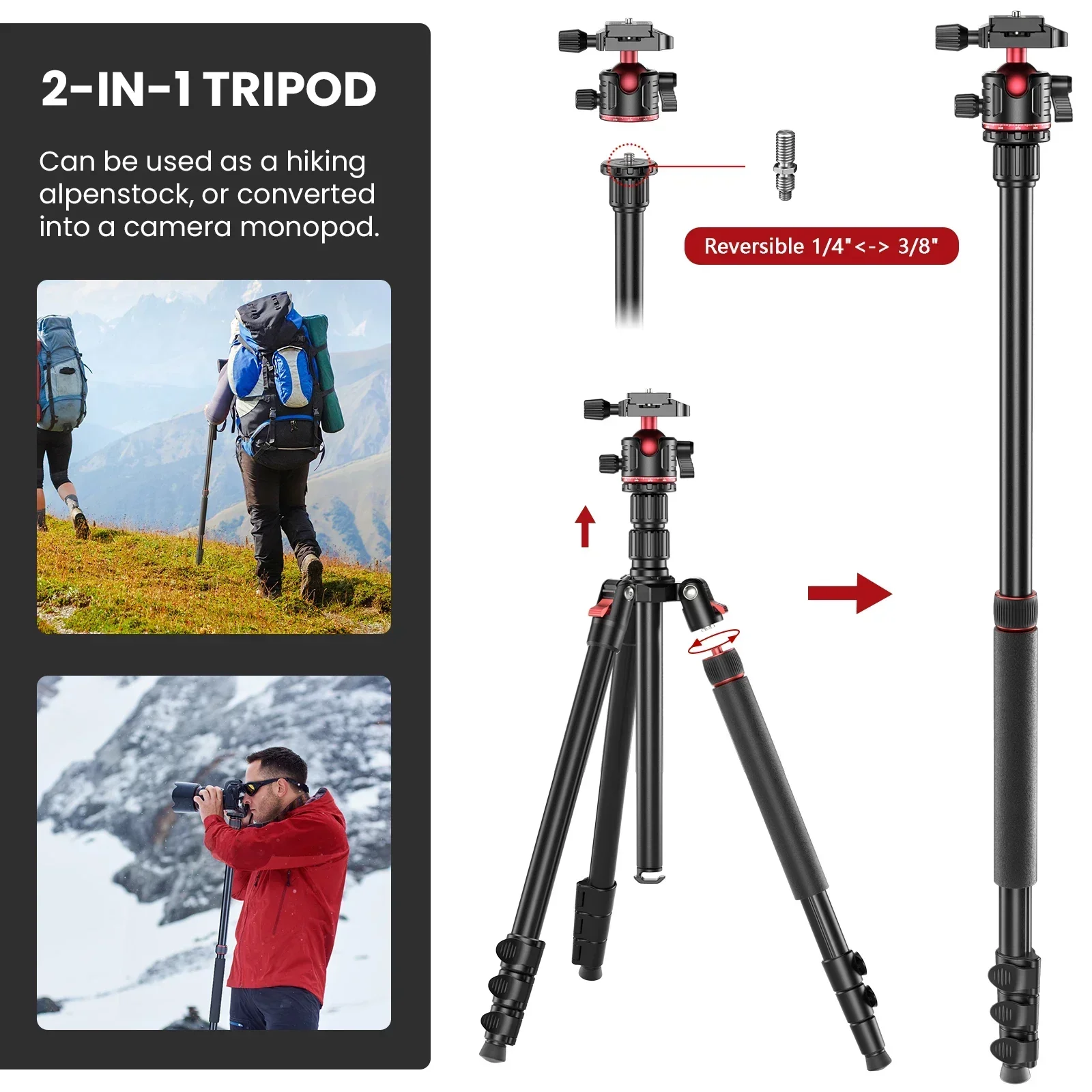 EVUMO GF2 Seyahat Tripod 1.73  - Camera Tripod Carbon incelemesi ve fiyatı